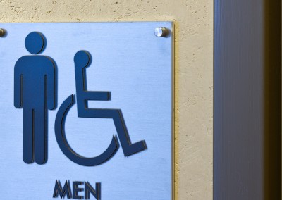 Restroom Sign with Stand-offs
