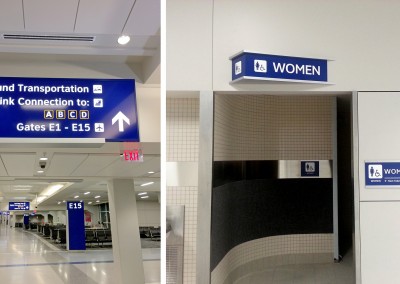 Airport Wayfinding Restroom Destination Sign
