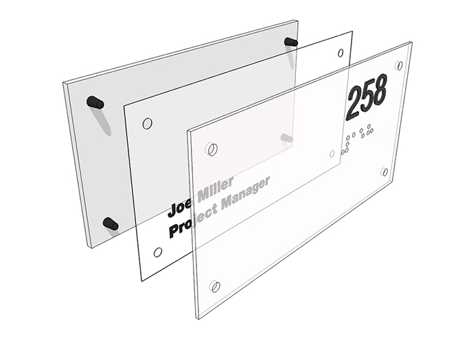 Illustration of each part of the snap-n-place sign system