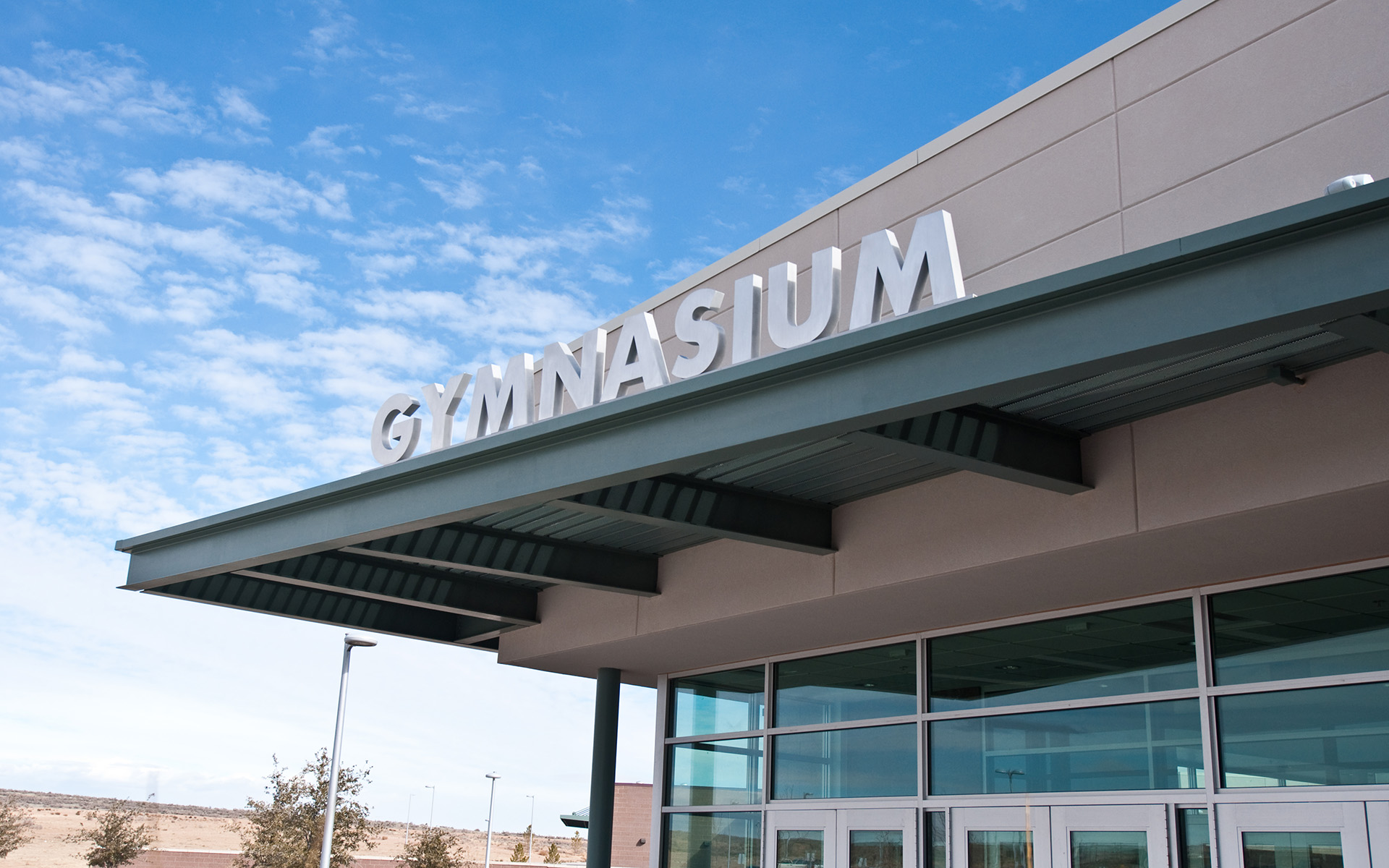 Bottom Mounted Letters Gymnasium white