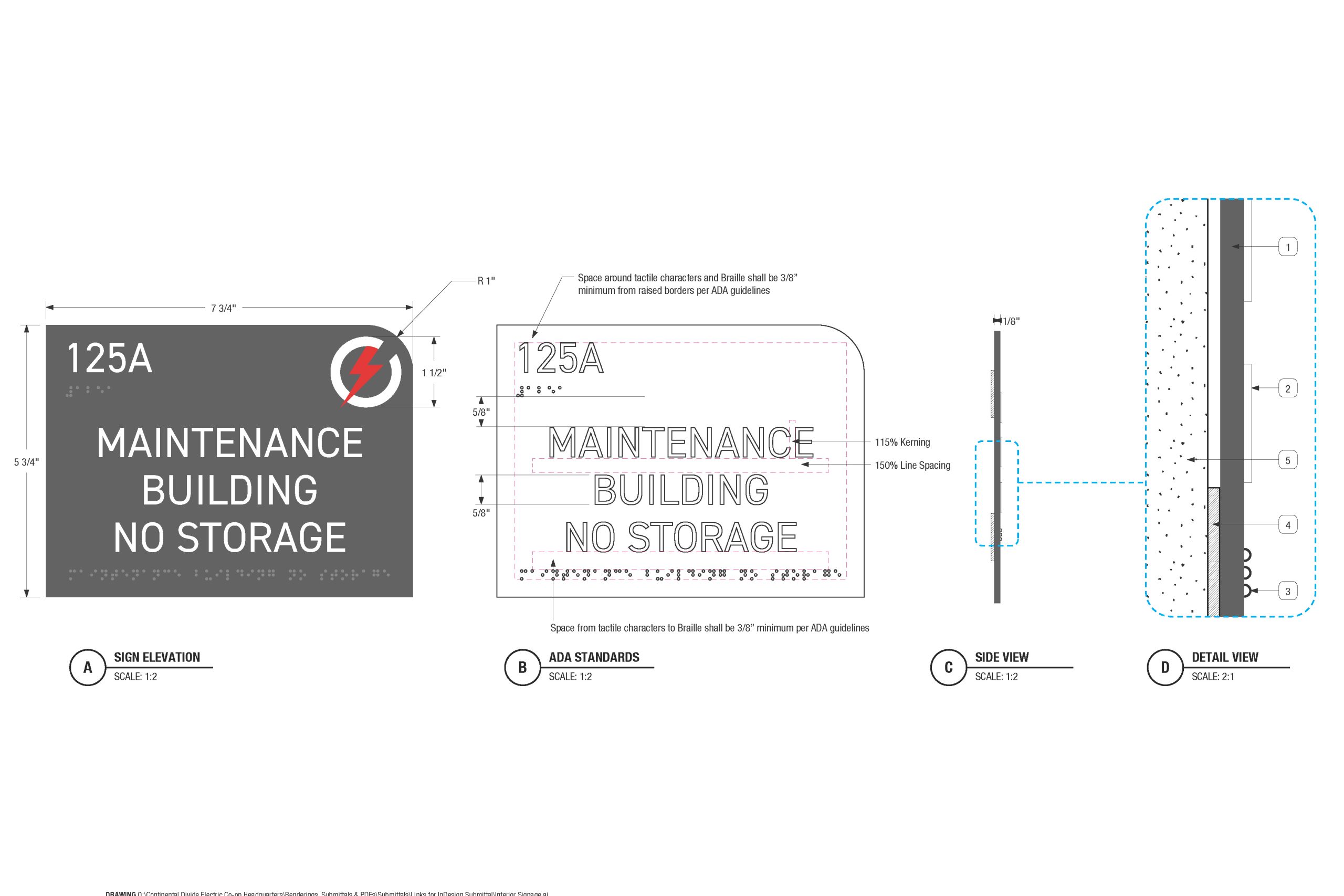 Design Drawing of ADA Room Sign