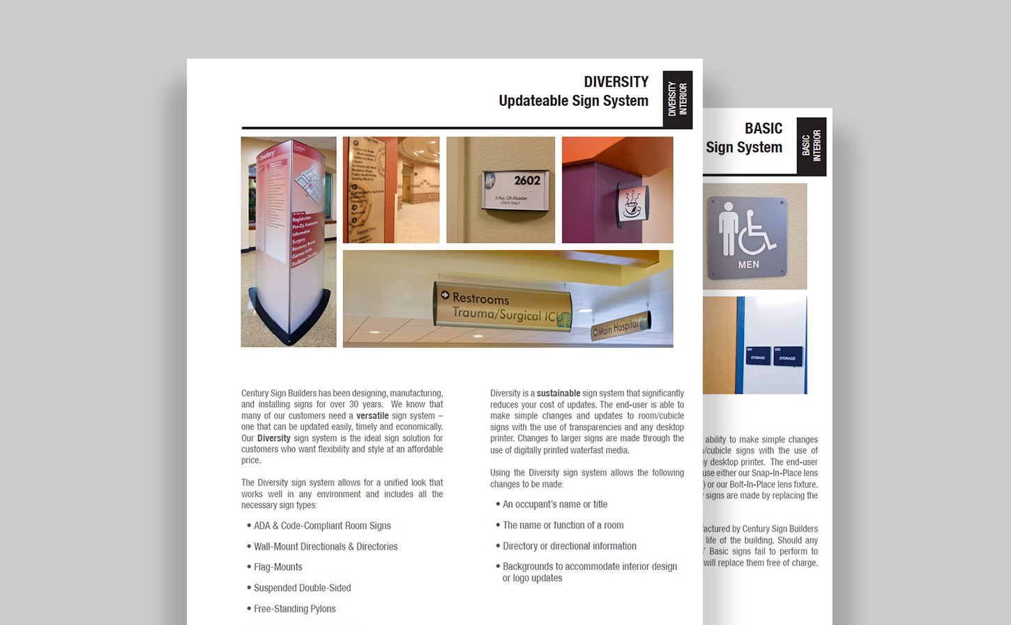 Standard Sign System Catalogs sitting on a Gray background