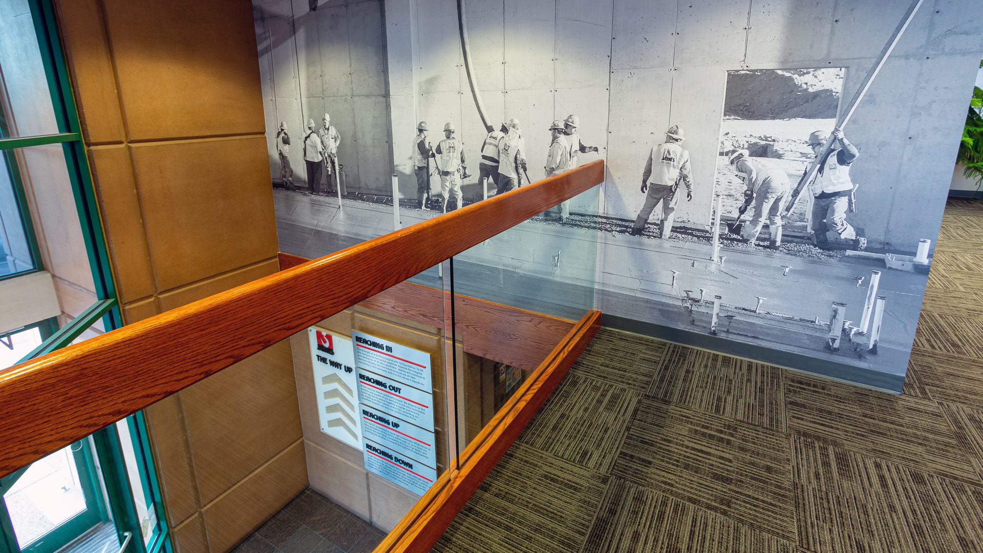 Huge custom wallpaper graphics showing general contractors at work