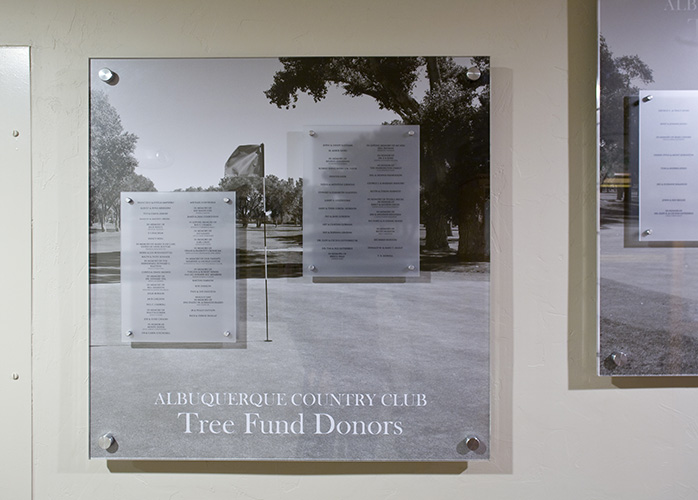 Albuquerque Country Club Tree Fund Donors Display