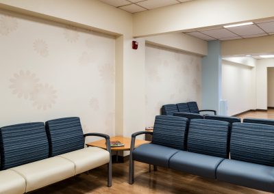 Lovelace Medical Group orthopedic clinic interior featuring custom branded wall graphics