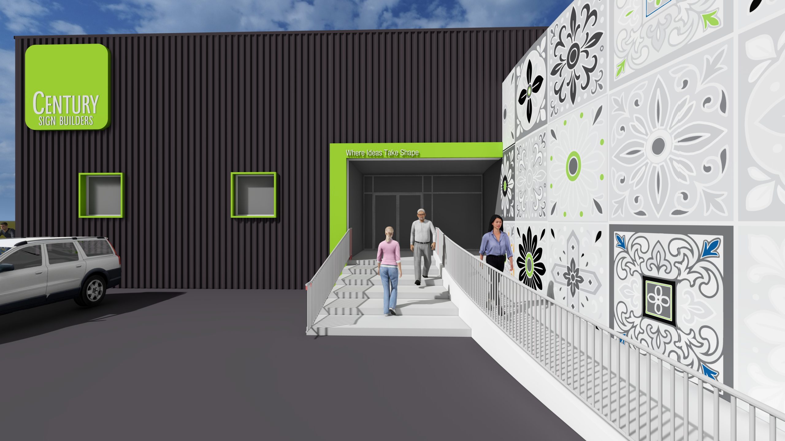Front entry to CSB Signs facility