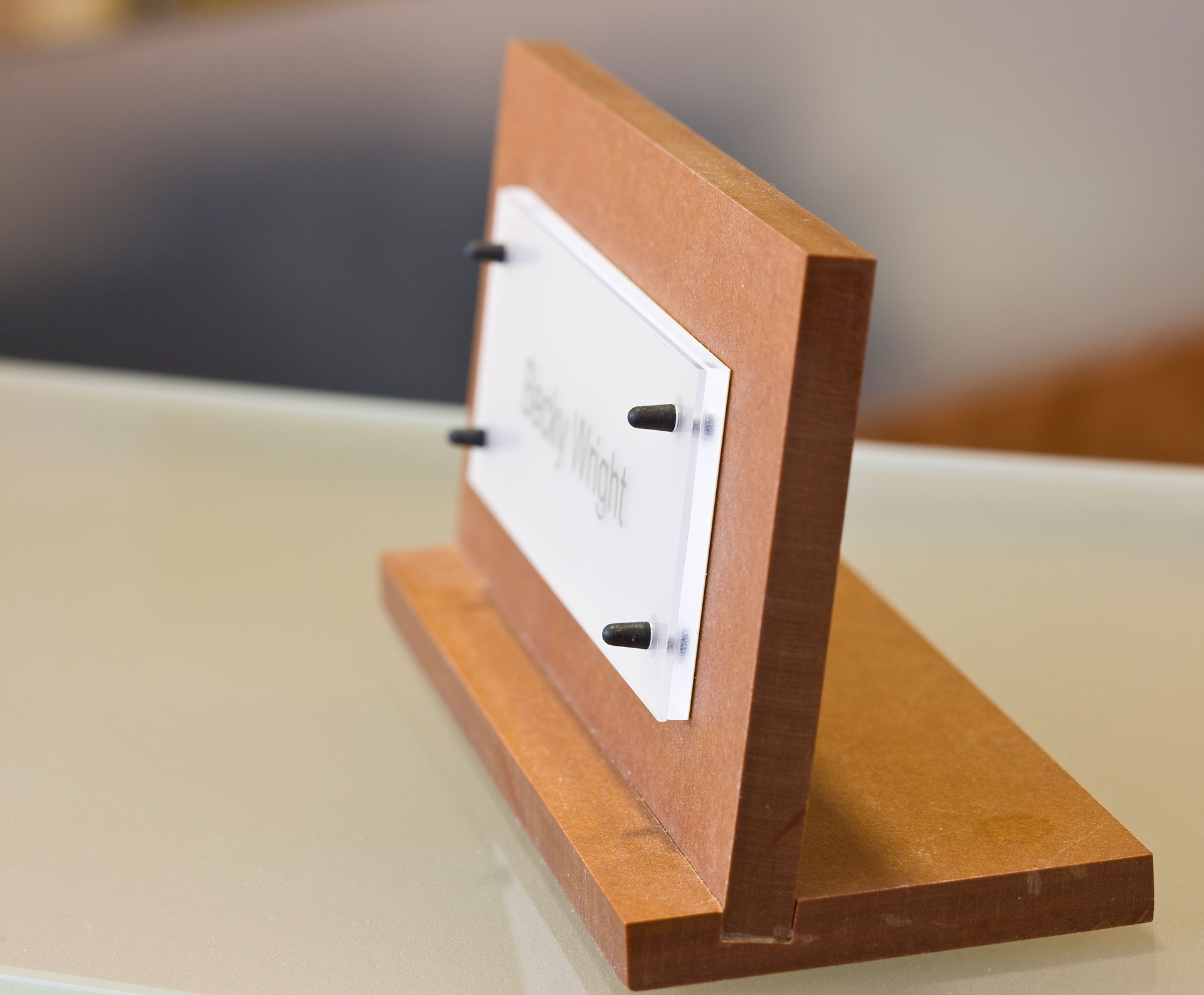 Updateable desk nameplate with snap-n-place insert system for offices