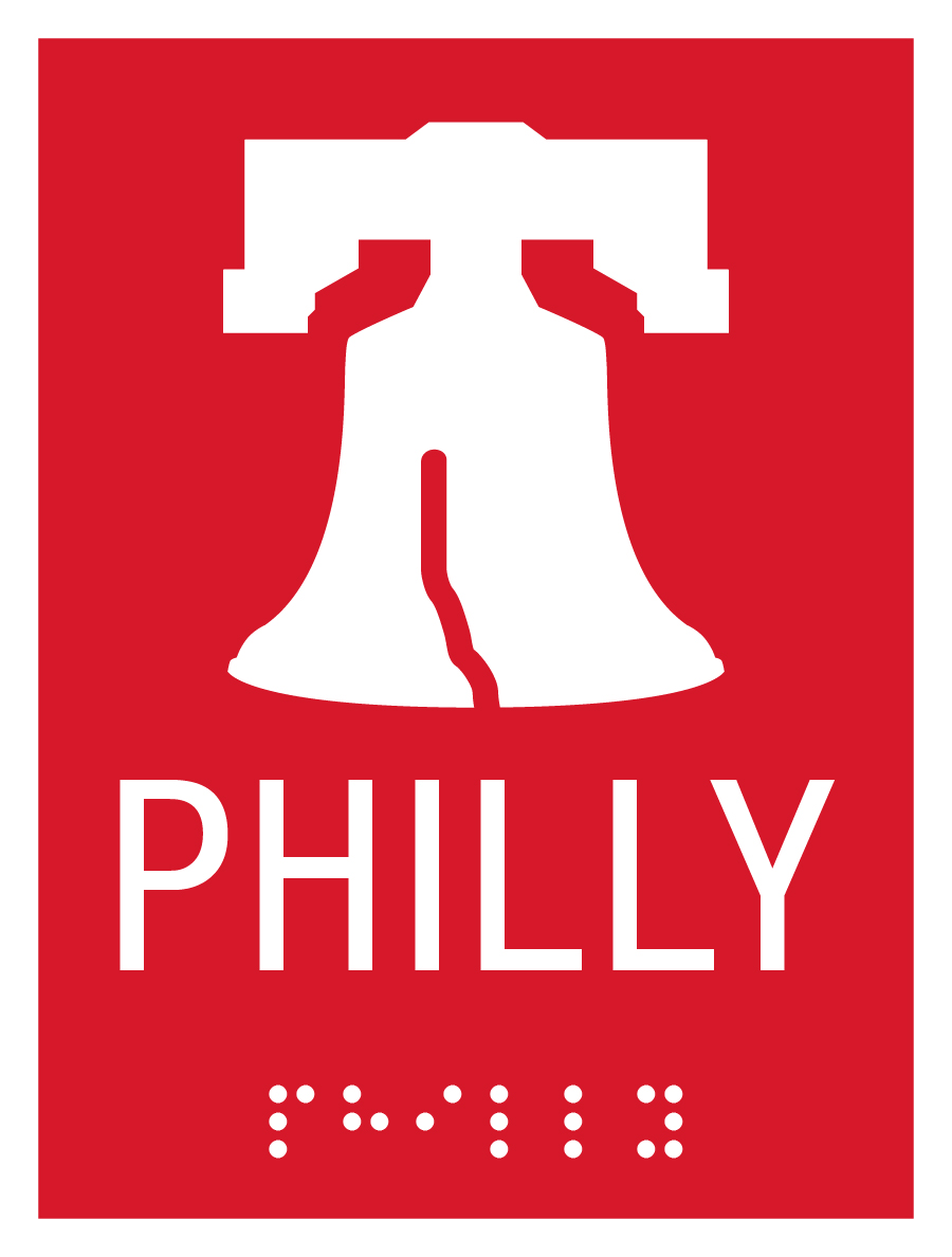 CSB Collectable Lil Sign 2013 08 PHILLY Phila Philadelphia ADA Sign ADA promotional tactile sign Philadelphia PHILLY theme by Century Sign Builders