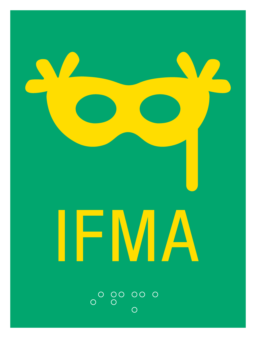 CSB Collectable Lil Sign 2014 09 IFMA Tradeshow ADA Signs ADA promotional tactile sign IFMA tradeshow sample by Century Sign Builders