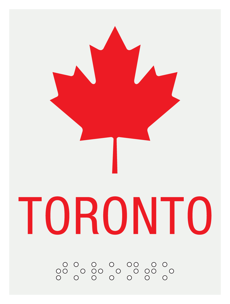 CSB Collectable Lil Sign 2014 09 TORONTO ADA Signs ADA promotional tactile sign Toronto themed signage by Century Sign Builders