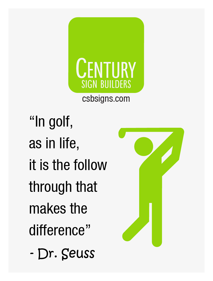 CSB Collectable Lil Sign 2017 09 Dr Seuss Boy Golf ADA promotional sign Dr Seuss boy golf theme by Century Sign Builders