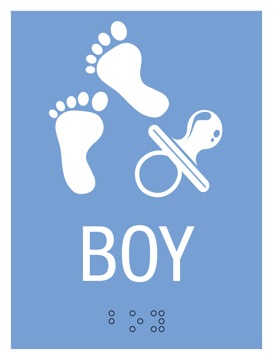 CSB Collectable Lil Sign 2018 09 Its A Boy ADA Sign ADA promotional tactile sign Its A Boy theme by Century Sign Builders