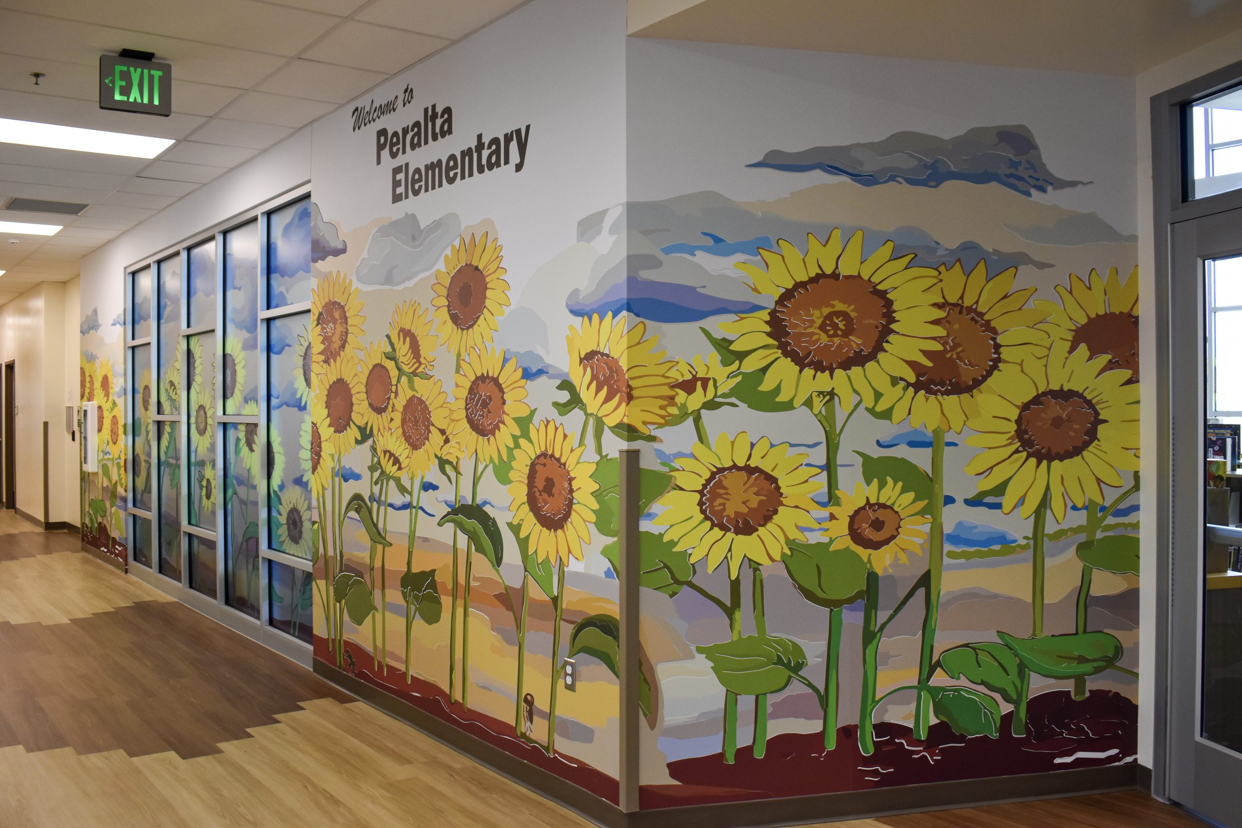 Sun-Flower-Wall-Graphics Play Happens Here Vinyl Wall Supergraphics