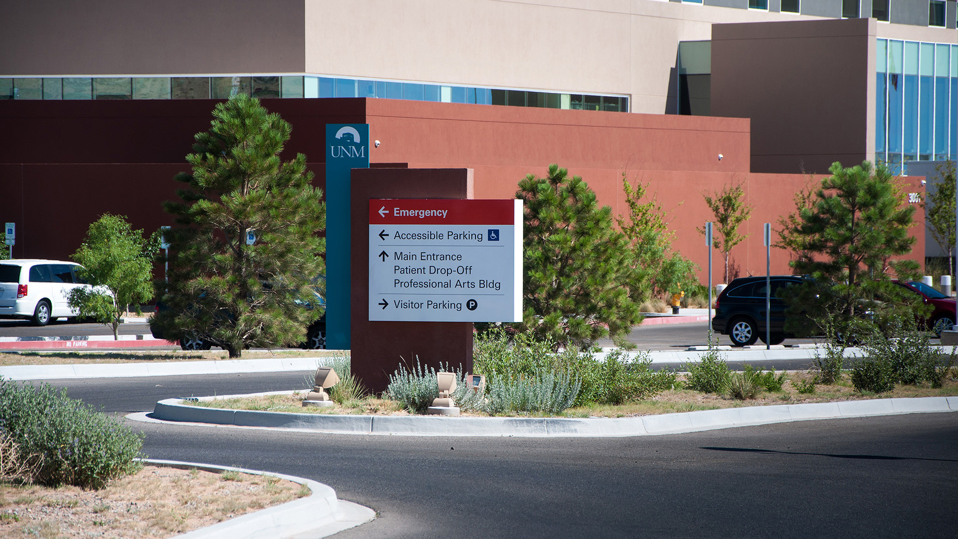 Vehicular directional signage at UNM Sandoval Regional Medical Center